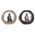 Pikkukuva 1 / 3: Koristehahmo DKD Home Decor Musta Kullattu Buddha Itämainen 20,8 x 6 x 18,5 cm (2 osaa)