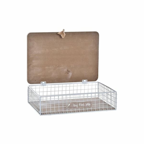 Koristerasia DKD Home Decor Valkoinen Ruskea Puu Metalli Spiraalit Välimeren