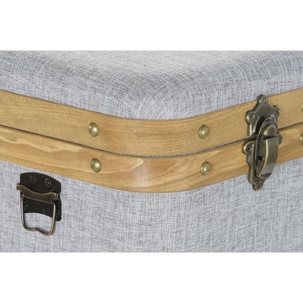 Koristerasiasetti DKD Home Decor Harmaa Puu Polyesteri (3 pcs)