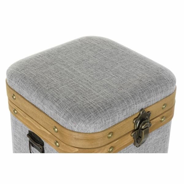 Koristerasiasetti DKD Home Decor Harmaa Puu Polyesteri (3 pcs)