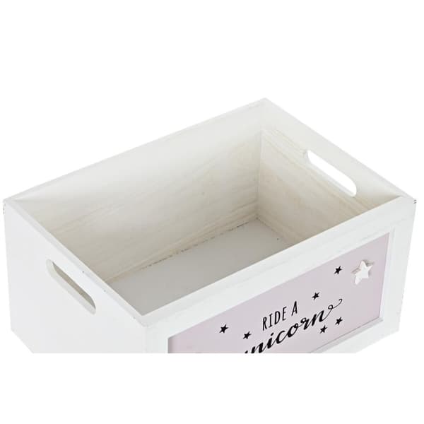 Korisetti DKD Home Decor Keltainen Valkoinen Harmaa Pinkki Paolownia wood Lasten 40 x 30 x 55 cm (5 Kappaletta) (5 osaa)