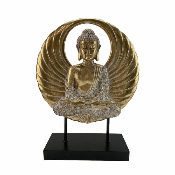 Koristehahmo DKD Home Decor 25 x 8 x 33 cm Musta Kullattu Buddha Itämainen