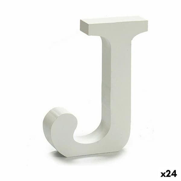 Kirjain Pincello J Valkoinen Puu 2 x 11 cm (24 osaa)