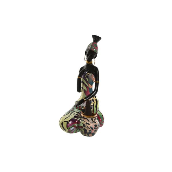 Koristehahmo Home ESPRIT Monivärinen Afrikkalainen nainen 9 x 7 x 16,5 cm (2 osaa)