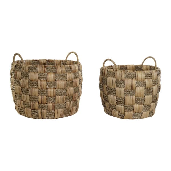 Kurvesæt Home ESPRIT Natur Havgræs Naturlig fiber Boho 43 x 43 x 39 cm (2 Dele)