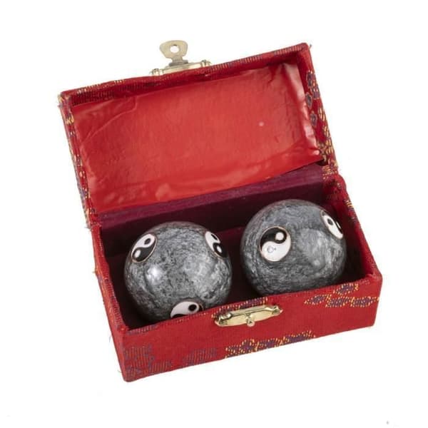 QI GONG HÄLSOBOLAR - Yin Yang Modell - Grå - 40mm
