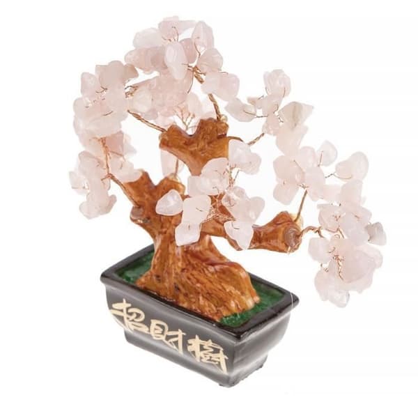 Traditionellt Rose Quartz Tree - Feng Shui Kärlek och Fortune