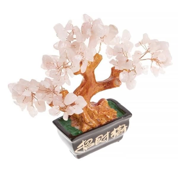Traditionellt Rose Quartz Tree - Feng Shui Kärlek och Fortune