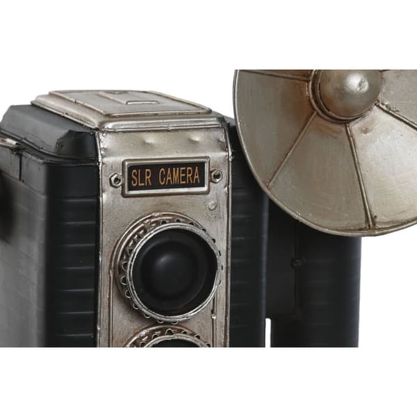 Prydnadsfigur Home ESPRIT Svart Silvrig Fotokamera Vintage 25 x 14 x 24 cm