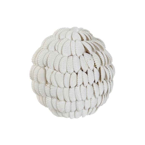 Dekorativ kule Home ESPRIT Hvit 9 x 9 x 9 cm