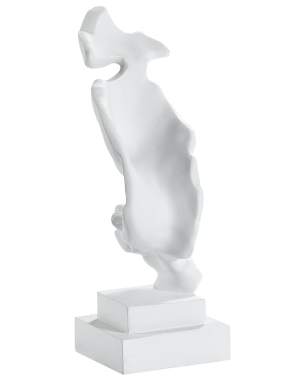 Koriste valkoinen hartsi 11 x 32 x 11 cm kasvot patsas moderni minimalistinen tyyli
