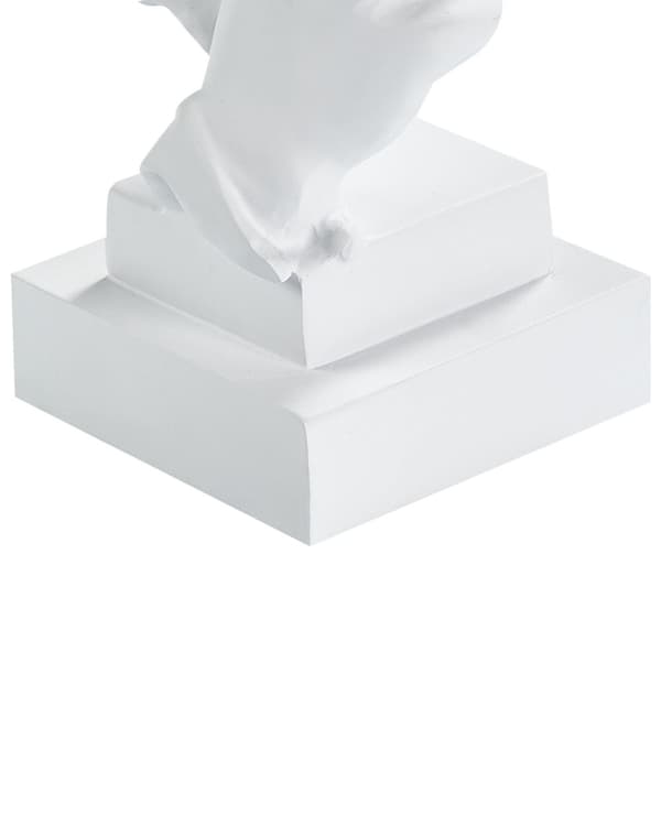 Koriste valkoinen hartsi 11 x 32 x 11 cm kasvot patsas moderni minimalistinen tyyli