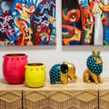 Miniatyrbillede 2 af 6: Dekorativ figur Alexandra House Living Gylden Akryl Plastik Melamin Løve