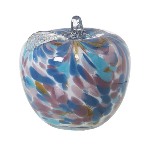 Prydnadsfigur Alexandra House Living Blå Glas Äpple 13 x 13 cm
