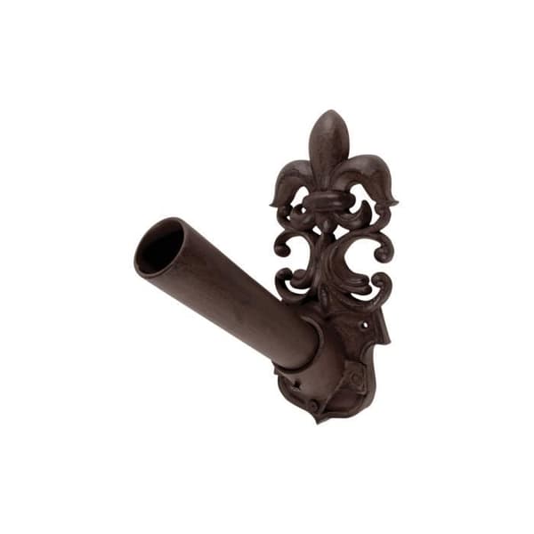 Trädgårdsdekoration - Flagghållare - Fleur de lys - L 21 cm x B 12,5 cm x H 27,2 cm Brun