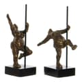 Miniatyrbild 1 av 3: Prydnadsfigur DKD Home Decor 20 x 10 x 31 cm Gyllene Aluminium Mangoträ Balettdansare Modern