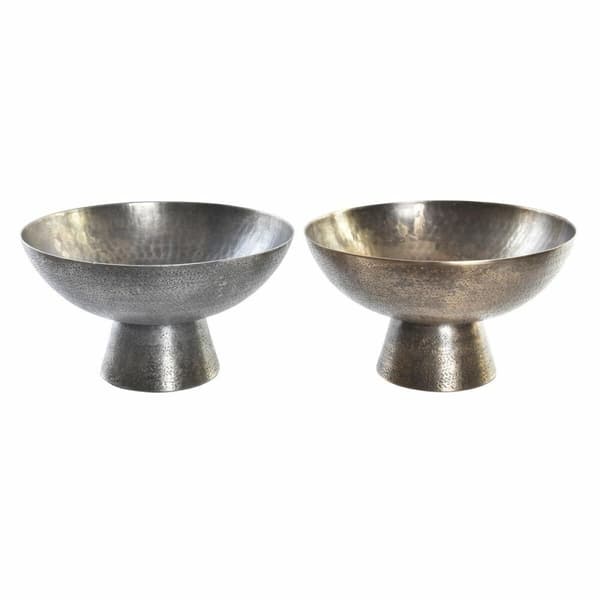 Bordsdekoration DKD Home Decor Gyllene Silvrig Loft Antikbehandlad 30 x 30 x 17 cm (2 antal)