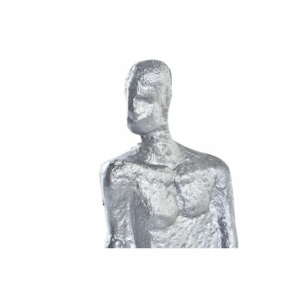 Prydnadsfigur DKD Home Decor 11 x 12 x 28 cm Silvrig Svart Vit Män (2 antal)