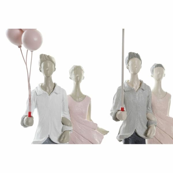 Prydnadsfigur DKD Home Decor Grå Rosa 18 x 10 x 37 cm Par (2 antal)