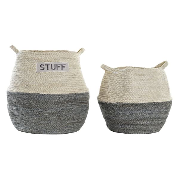 Korg - set DKD Home Decor Naturliga fibrer (40 x 40 x 38 cm)