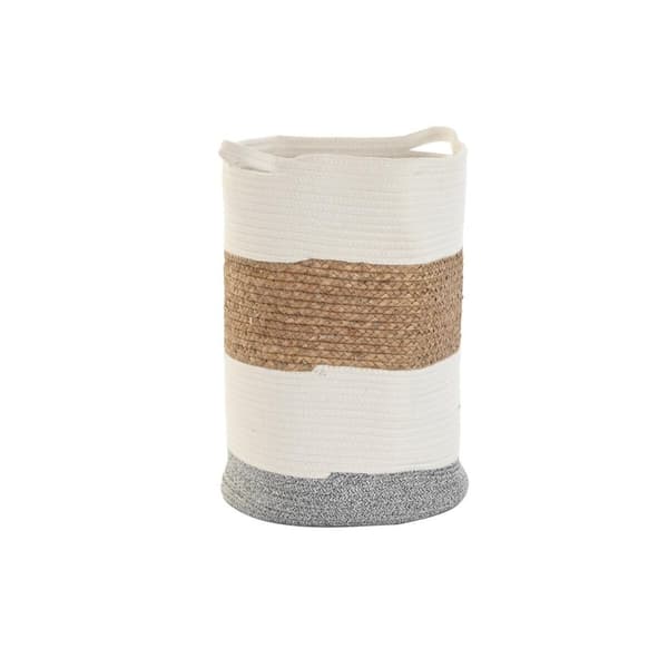 Dekorativ korg DKD Home Decor Vit Naturliga fibrer 36 x 36 x 52 cm