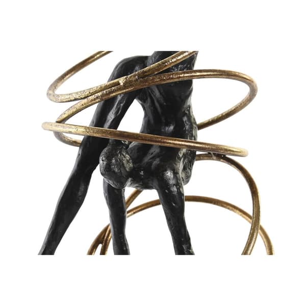 Prydnadsfigur DKD Home Decor Svart Gyllene Metall Harts Modern (17 x 14 x 42,5 cm)