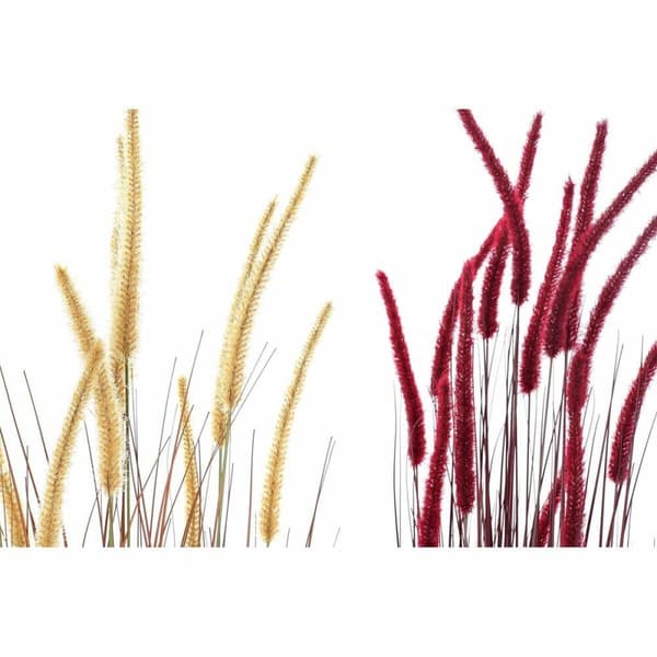Koristekasvi DKD Home Decor Oranssi Polyetyleeni Burgundi PVC 30 x 30 x 150 cm (2 osaa)