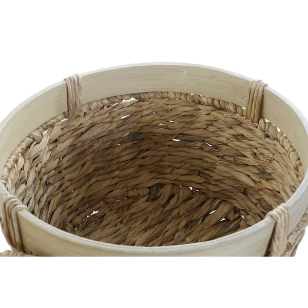 Korisetti DKD Home Decor Bambu Trooppinen Vihvilät (40 x 40 x 23 cm) (3 Kappaletta)