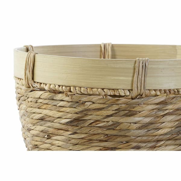 Korisetti DKD Home Decor Bambu Trooppinen Vihvilät (40 x 40 x 23 cm) (3 Kappaletta)