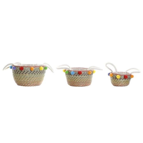 Korisetti DKD Home Decor Polyesteri Pompomit (57 x 45 x 42,5 cm)
