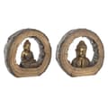 Pikkukuva 1 / 5: Koristehahmo DKD Home Decor 40 x 13 x 40 cm Kullattu Ruskea Buddha Itämainen (2 osaa)