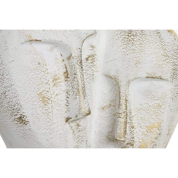 Prydnadsfigur DKD Home Decor 23 x 10 x 30 cm Ansikte Gyllene Aluminium Vit
