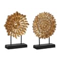 Miniatyrbild 1 av 3: Prydnadsfigur DKD Home Decor 25 x 8 x 34 cm Svart Gyllene Modern Cirklar (2 antal)