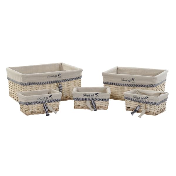 Korg - set DKD Home Decor 48 x 38 x 13 cm Polyester Spiraler (5 antal)