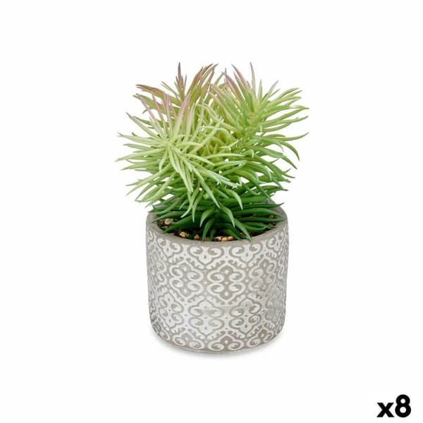 Dekorativ växt Ibergarden QY-H011 Trä Plast Cement Suckulent 12 x 22 x 12 cm (8 antal)