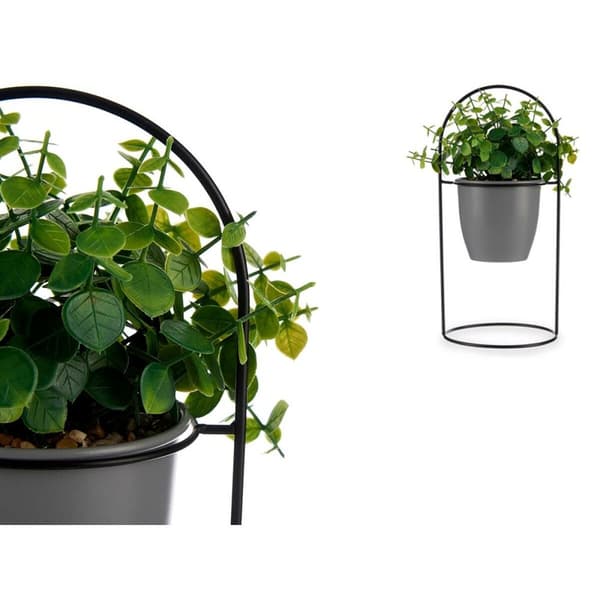 Dekorativ växt Ibergarden QY-H093 Metall Plast Blad Rund 21 x 30 x 21 cm (8 antal)
