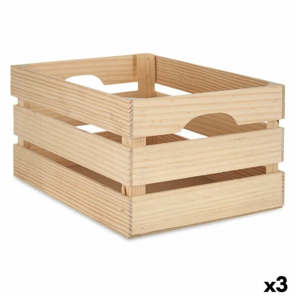 Dekorationslåda furuträ 26 x 18,3 x 36 cm (3 antal)