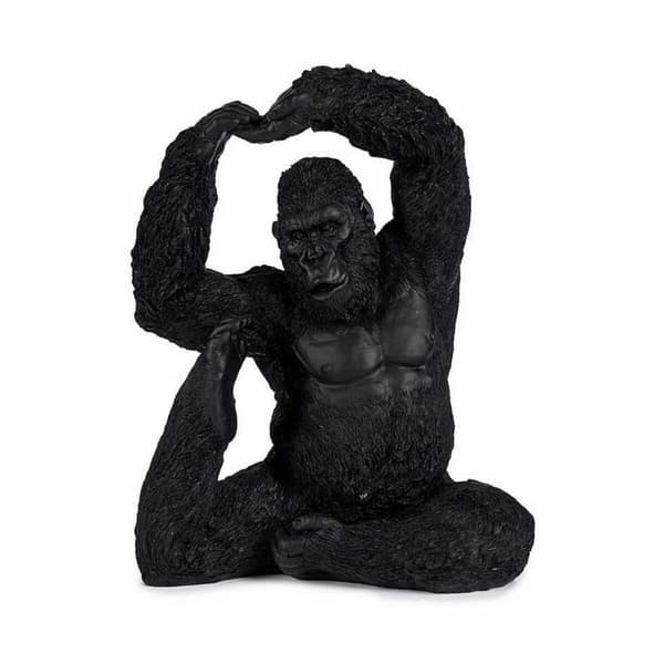 Prydnadsfigur Yoga Gorilla Svart 15,2 x 31,5 x 26,5 cm (3 antal)