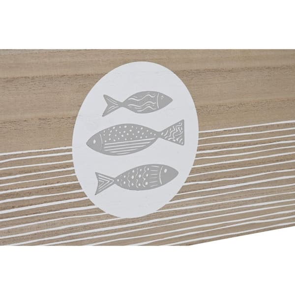 Koristerasia DKD Home Decor Luonnollinen Puu MDF Spiraalit Välimeren 50 x 40 x 22,5 cm