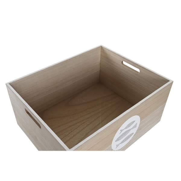 Koristerasia DKD Home Decor Luonnollinen Puu MDF Spiraalit Välimeren 50 x 40 x 22,5 cm
