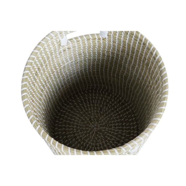 Korg - set DKD Home Decor Blå Vit Naturell Sjögräs 44 x 44 x 51 cm