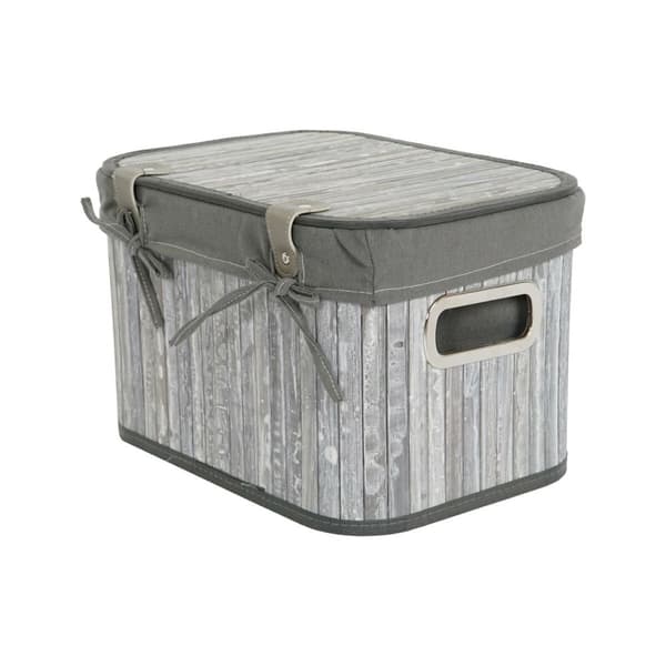 Korg - set DKD Home Decor Vit Grå Bambu Trä MDF 51 x 35 x 33 cm