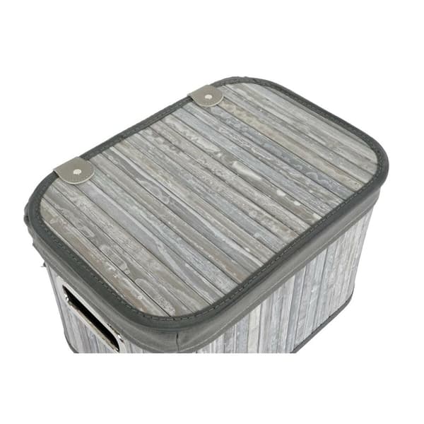 Korg - set DKD Home Decor Vit Grå Bambu Trä MDF 51 x 35 x 33 cm