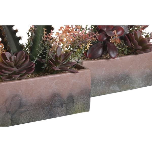 Koristekasvi DKD Home Decor 19 x 9 x 22 cm Pinkki Oranssi Kaktus Eva-kumi polypropeeni (2 osaa)