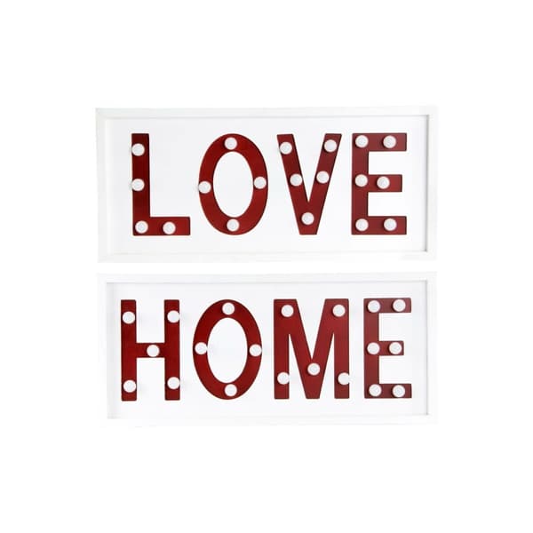 Seinäkoriste DKD Home Decor Valkoinen Punainen Kaupunki 48 x 4 x 22 cm (2 osaa)