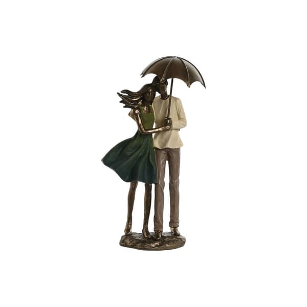 Prydnadsfigur Home ESPRIT Grön Gyllene Par 12,5 x 8 x 25,5 cm