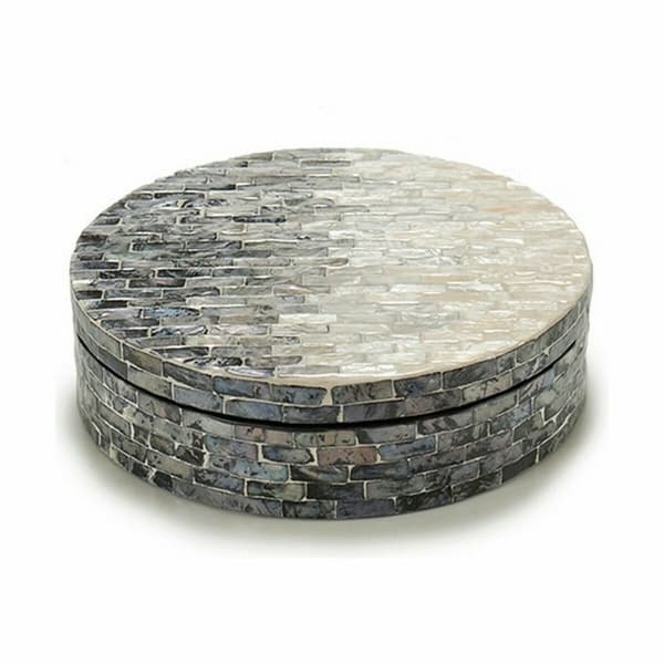 Koristerasia Valkoinen Musta Hopeinen Helmiäinen lastulevy 25 x 8,5 x 25 cm (4 osaa)