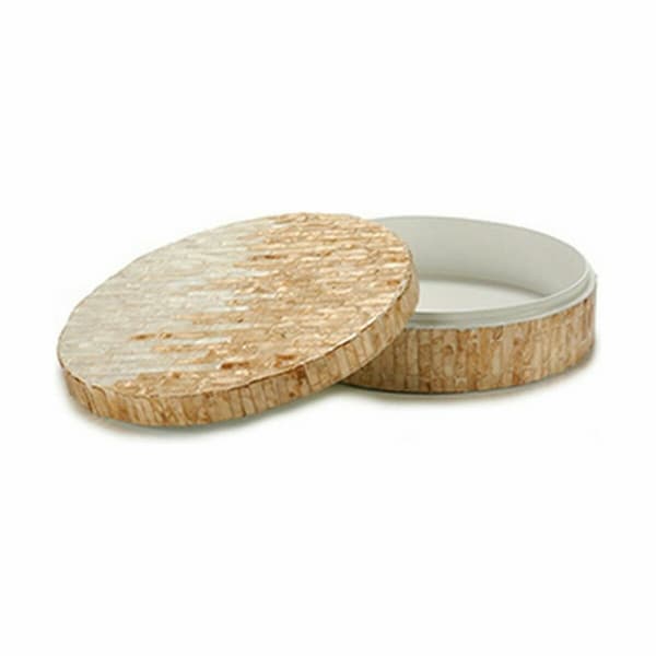 Koristerasia Valkoinen Beige Helmiäinen lastulevy 25 x 8 x 25 cm (4 osaa)
