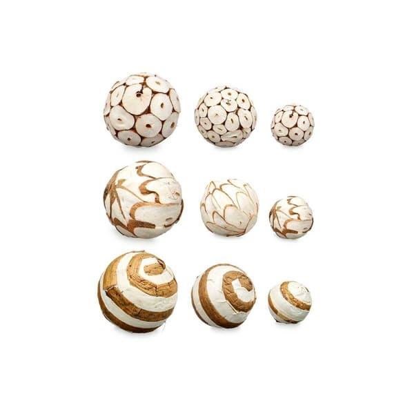 Set of Decorative Balls Vit Brun (12 antal)
