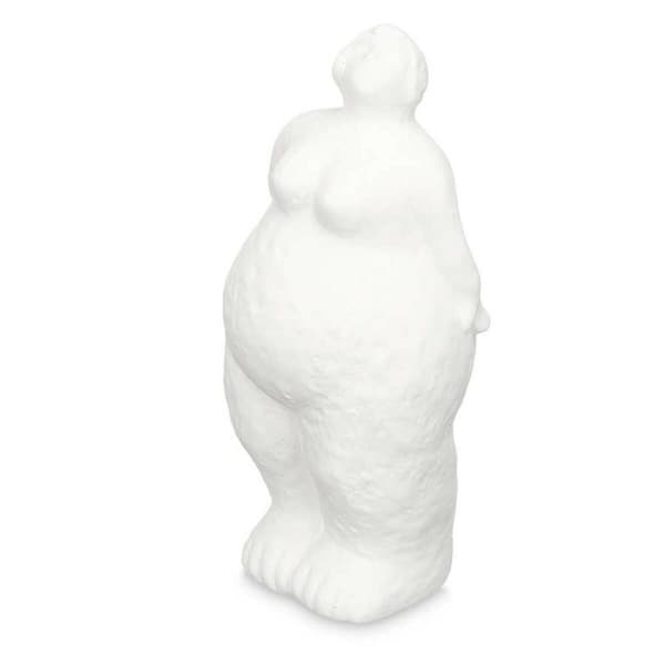 Prydnadsfigur Vit Dolomite 14 x 34 x 12 cm (6 antal) Kvinna Stående
